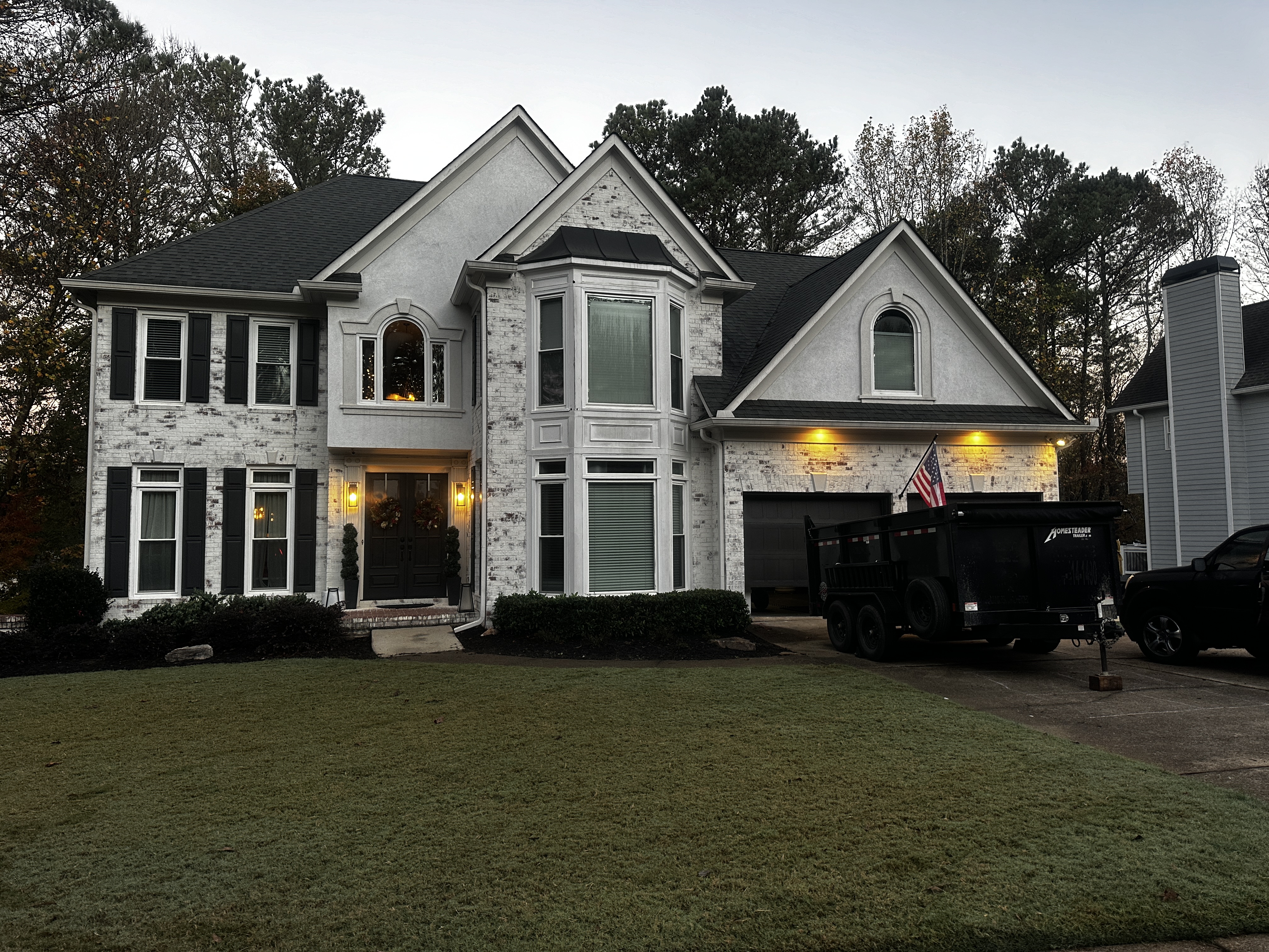 Clean dumpster trailer setup